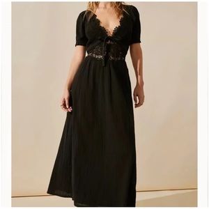 EUC Free People All You Need is Lace Midi Dress Black Medium